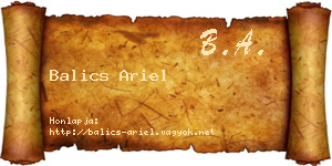 Balics Ariel névjegykártya